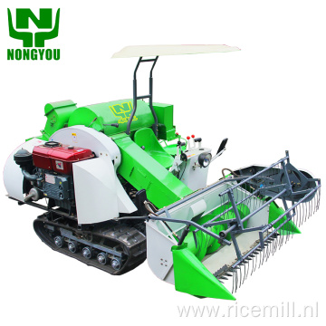 Rubber track rice combine harvester